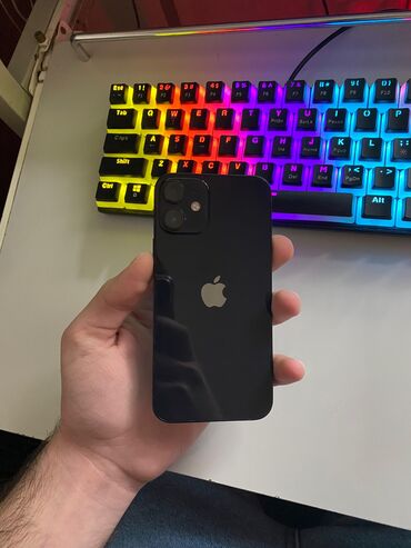 Apple iPhone: IPhone 12 mini, 64 GB, Qara, Simsiz şarj, Face ID