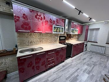 silver kitchen: Кухонный гарнитур, Б/у, цвет - Красный, Самовывоз — 5