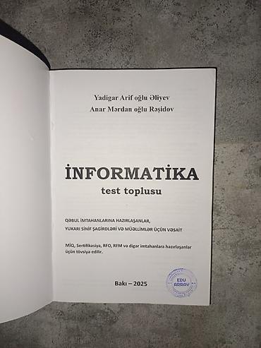 array informatika pdf 2026: Məhsul: “Abituriyentlər üçün İnformatika test bankı” – yenilənmiş nəşr — 3