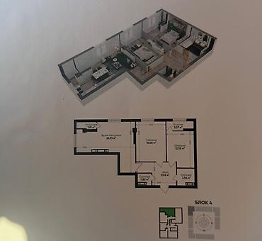 2 8: 3 комнаты, 75 м², Учкун мкр Элитка, 9 этаж, ПСО (под самоотделку) — 2