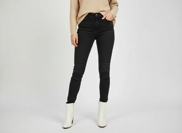 czarne dżinsy z wysokim stanem: PrettyLittleThing, Jeans for women, size S
