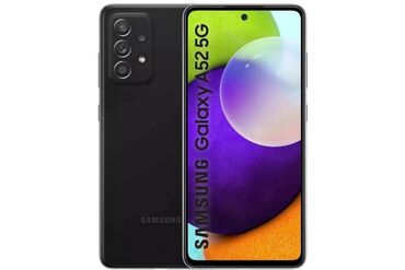 Samsung: Samsung Galaxy A52, Б/у, 128 ГБ, цвет - Черный, 2 SIM