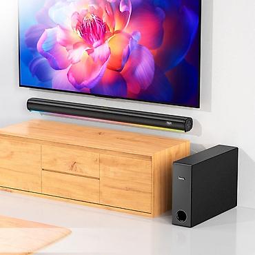 hoco kalonka: Ev kinoteatrı "Hoco HS1". - 2.1 səs sistemi: soundbar və ayrıca — 2