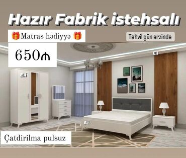 ikinci el taxtlar: *Yataq dəsti 650Azn💥* *✅Hazır əldə 4rəng-Təhvil gün ərzində* 🎁Matras