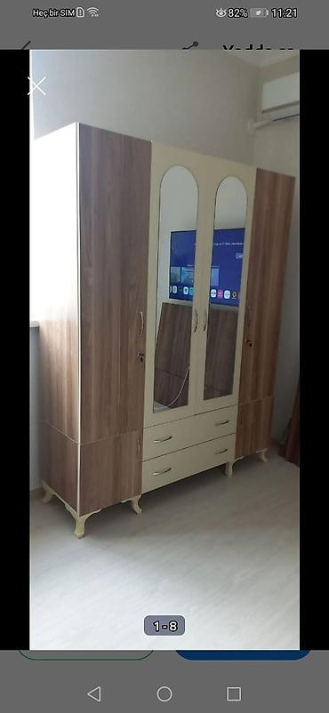 2 el kombi dolabı: Geniş həcmli paltar şkafı - Model: iki aynalı orta bölmə, dörd — 4