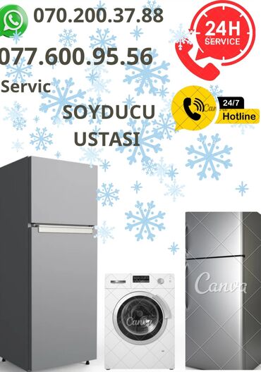 Ремонт техники: 15 illi.servis tecrubesi soyuducu təmiri soyuducu ustasi. soyuducu