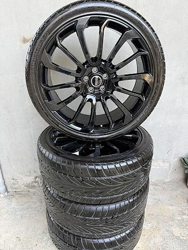 p4 disk: Range Rover üçün orijinal qara parıltılı disklər və şin komplekti - 4 — 5