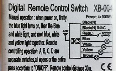 Rasveta: 🔘 PREKIDAČ SA DALJINSKIM UPRAVLJAČEM 220V 1CH / 2CH / 3CH / 4CH — 7