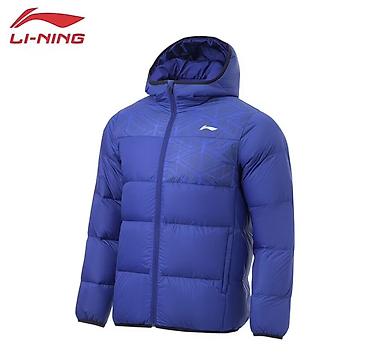 Куртки: Пуховая куртка Li-Ning с капюшоном, мужская - Цвет: насыщенный синий — 1