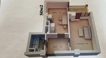 Продажа квартир: 1 комната, 50 м², Элитка, 11 этаж, ПСО (под самоотделку)