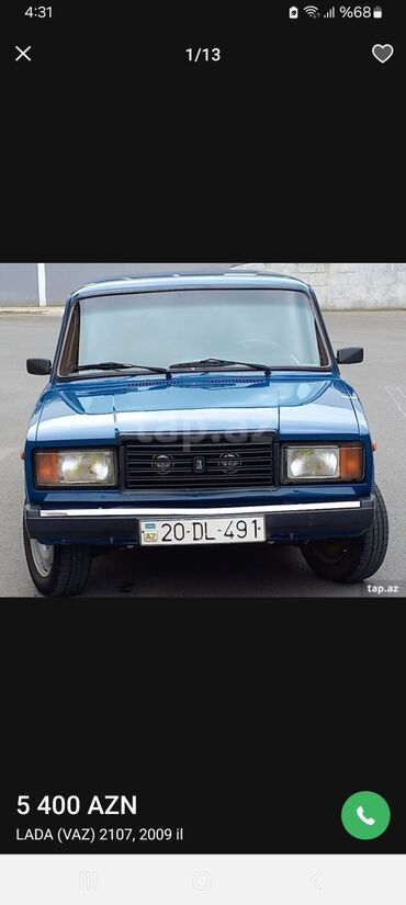 азербайджан авто: VAZ) 2107 . Avtomobil 2009-cu il