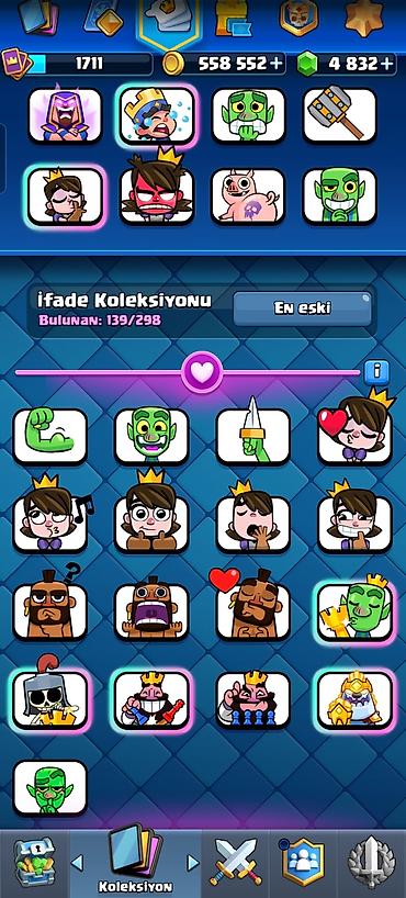 Kolleksiya kartları: Clash Royale hesabı Xüsusiyyətlər - Kral səviyyəsi/kartlar: çoxlu — 9
