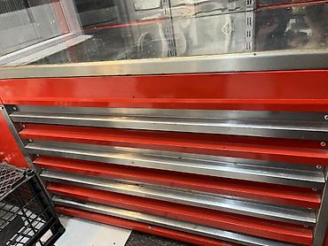 isci masa: Qırmızı metal işçi masası və alət dolabı - Material: qalın metal — 1