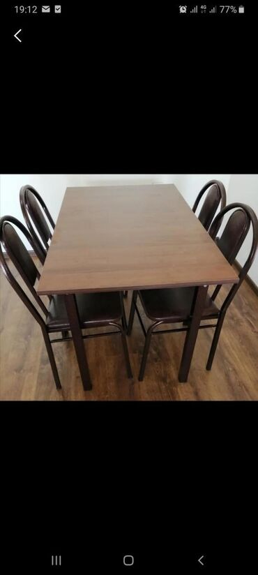 Masa və oturacaq dəstləri: Stol stul tek ve Komplekt Wekilde 4 neferlik Parca ile 120 azn 4 — 4