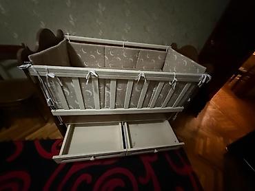 Детская мебель: Uşaq beşiyi – taxta, şkaf çekmecəli model - Material: möhkəm — 5