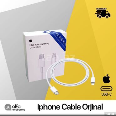 Mauslar: "Apple iPhone" USB-C to Lightning orjinal kabeli Sinxronizasiya və