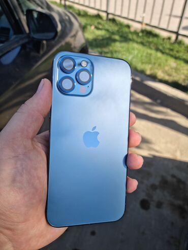 айфон на 27000сом: IPhone 12 Pro Max, Б/у, 256 ГБ, Pacific Blue, Зарядное устройство, Защитное стекло, Чехол, 80 %