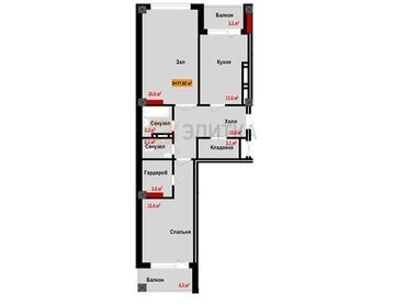недостроеные дома: 2 бөлмө, 77 кв. м, Элитка, 2 кабат, ПСО (өзү оңдоп түзөтүп бүтүү үчүн)