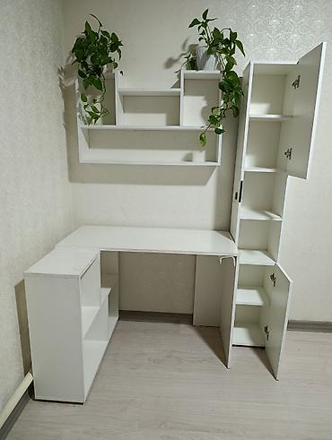 Мебель: Комплект офисной мебели, Б/у, Полка, МДФ, цвет - Белый — 2