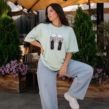 женские футболки: Футболка, Оверсайз, Турция, Хлопок, Новый, 3XL, 4XL, 5XL — 2