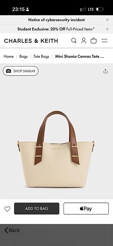 Классические сумки: Мини-сумка-тоут Charles & Keith Shania Canvas Tote Bag (Multi) 🇺🇸✅ — 2