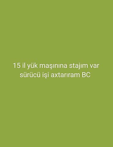 mudur soferi: Yük maşını sürücüsü, stajı 15 il, (C) — 1