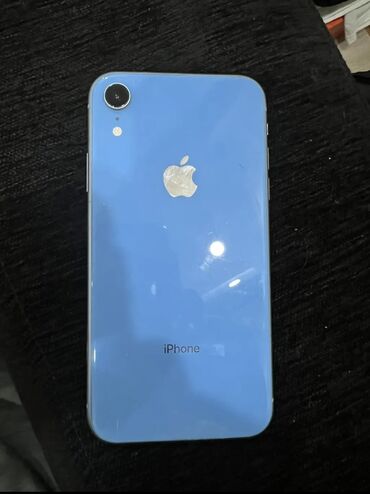 поко м5: IPhone Xr, Б/у, 64 ГБ, Голубой, Зарядное устройство, Защитное стекло, 80 %