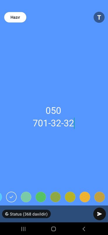 simden sime kontur: Nömrə: ( 050 ) ( 7013232 )
