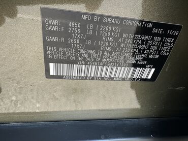 дворник субару: Subaru Outback: 2021 г., 2.5 л, Вариатор, Бензин, Универсал