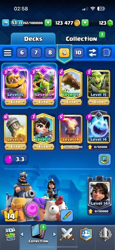 Video oyunlar üçün aksesuarlar: Məhsul: Clash Royale oyun hesabı Xüsusiyyətlər: - Kral Səviyyəsi: 53 — 2