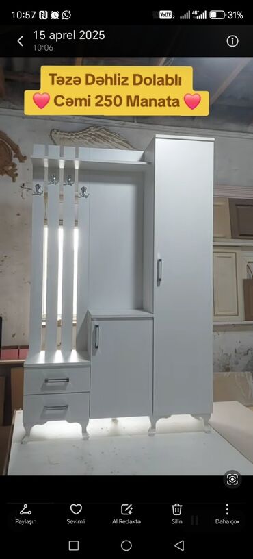 Dolablar: Açılan, 1 qapı Düz dolab, Dəhliz dolabı, Rusiya -da lalafo.az — 5 Dolablar: Açılan, 1 qapı Düz dolab, Dəhliz dolabı, Rusiya — 5