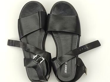 czarne spódnice z imitacji skóry: Sandals for women, 38, condition - Good