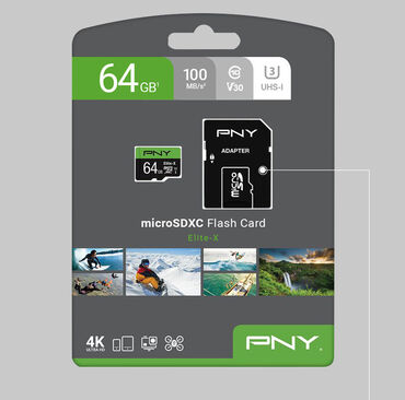 ноутбук обмен: Карта памяти micro SD 64 GB PNY Elite - X обладает рейтингом Class 10