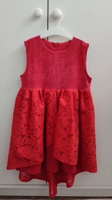 красный платье: Повседневное платье, Осень-весна, Велюр