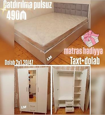 matras taxt ucun: Taxt + dolab dəsti - Qiymət: 490 ₼ - Çatdırılma: pulsuz - Matras — 1