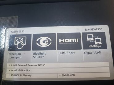 acer n15w4: Ноутбук, Acer, 4 ГБ ОЗУ, Intel Celeron, 15.6 ", Б/у, Для несложных задач, память SSD