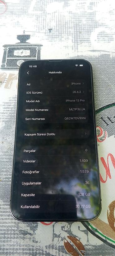 iphone 13 pro yeni: IPhone 13 Pro, 128 GB, Matte Silver, Qırıq, Hissə-hissə ödəniş, Zəmanət — 1