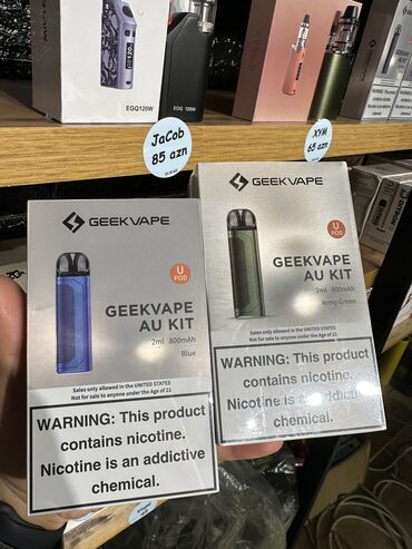 Qəlyan, vayp və aksesuarları: Geekvape AU kit 2ml katric maye tutumu 800 mah Elave 1 eded katrici