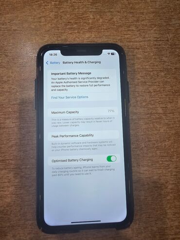 дисплей iphone xr: IPhone 11, Колдонулган, 128 ГБ, Кызыл, Кабель, Куту, 77 %
