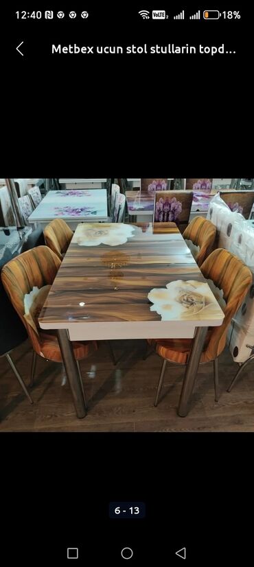 Masa və oturacaq dəstləri: Mətbəx üçün, Yeni, Açılan, Dördbucaq masa, 4 stul — 10