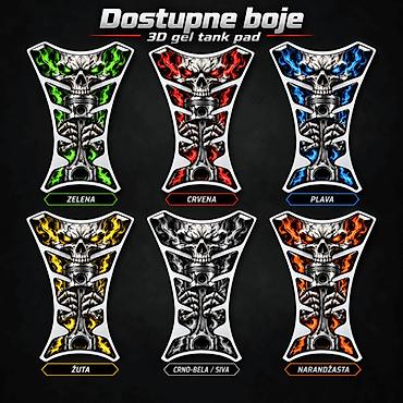 lanac za motor: Inferno Piston Skull 3D Gel Lobanja Tank Pad - 2867 Inferno Piston — 3