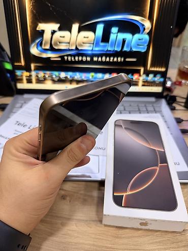 iphone iks: IPhone 16 Pro Max, 256 GB, Desert Titanium, Zəmanət, Kredit, Simsiz şarj — 5