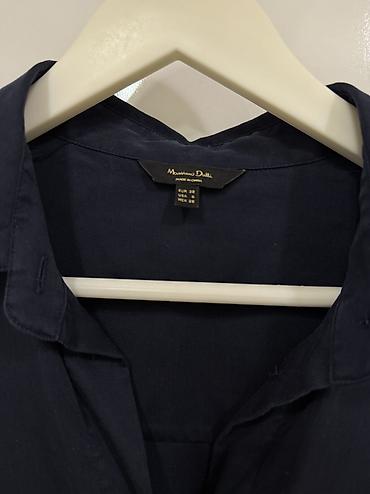 klassik geyim: Massimo Dutti qadın köynəyi - Rəng: tünd göy (navy) - Model: klassik — 3