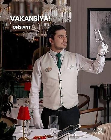 bakı tikiş evi iş saatı: Ofisiant tələb olunur, Restoran, 18-29 yaş, 1-2 illik təcrübə — 1