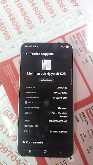 redmi note 12 s: Samsung Galaxy S25, 128 GB, rəng - Gümüşü, İki sim kartlı — 1