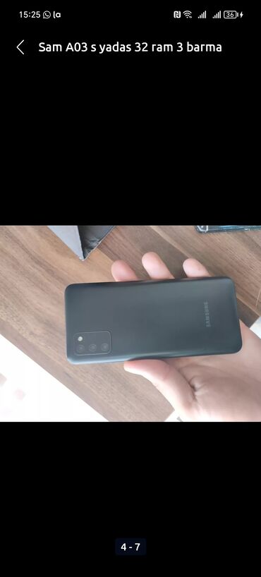 samsung x810: Samsung Galaxy A03s, 32 GB, rəng - Qara, Düyməli, Barmaq izi, İki sim kartlı
