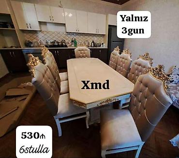 Ev və bağ: Qonaq otağı üçün, Yeni, Açılmayan, Dördbucaq masa, 6 stul — 4