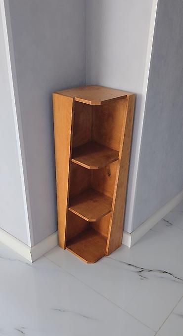 dekor gul: Taxta künc rəf - Material: laklanmış təbii ağac/kontrplak - 3 açıq rəf — 1