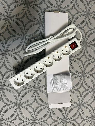razetka: 6 çıxışlı elektrik uzatma priz - Rəng: ağ - 6 ədəd Şuko tipli — 1