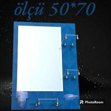 Güzgülər: Güzgü Divar üçün, Kvadrat, Hamam üçün, Naxışlı — 21